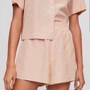 Aritzia Cream High Waist Shorts
